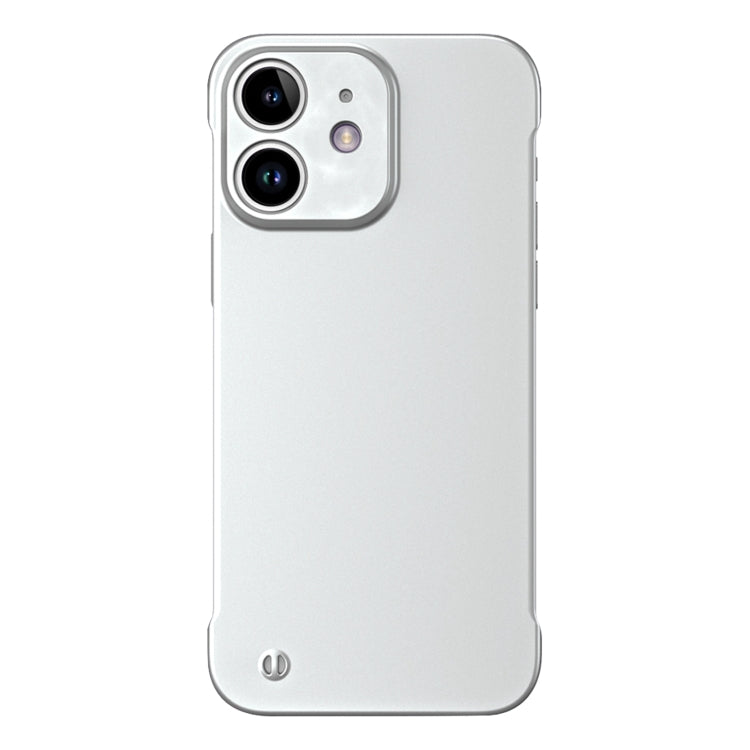For iPhone 12 mini Frameless Metallic Paint Hybrid PC Phone Case(Space Silver)