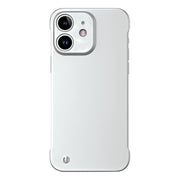 For iPhone 12 mini Frameless Metallic Paint Hybrid PC Phone Case(Space Silver)