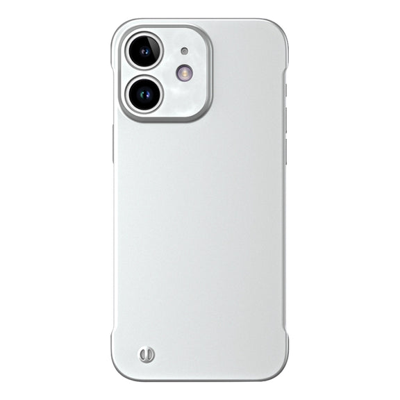 For iPhone 12 mini Frameless Metallic Paint Hybrid PC Phone Case(Space Silver)
