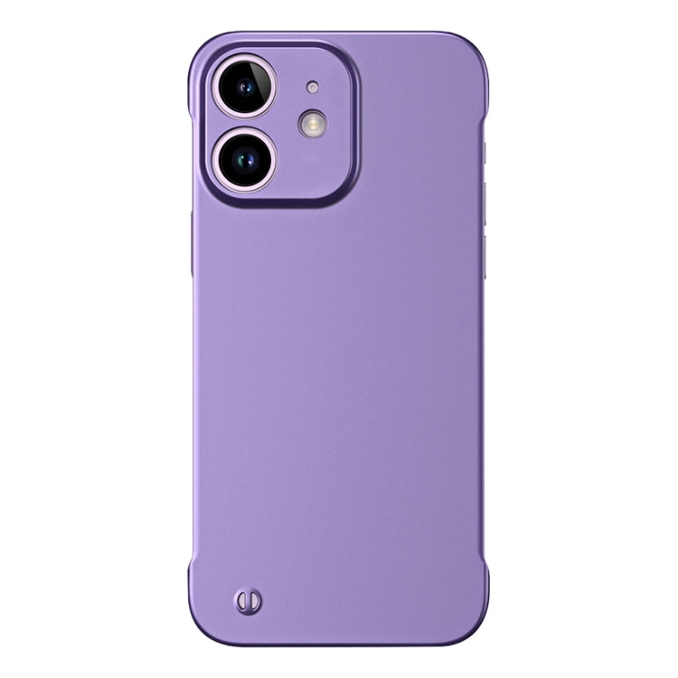 For iPhone 12 mini Frameless Metallic Paint Hybrid PC Phone Case(Deep Purple)