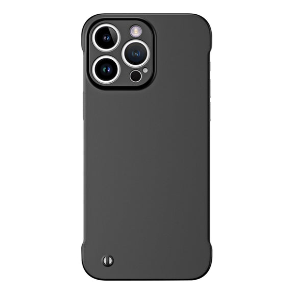 For iPhone 12 Pro Frameless Metallic Paint Hybrid PC Phone Case(Matte Black)