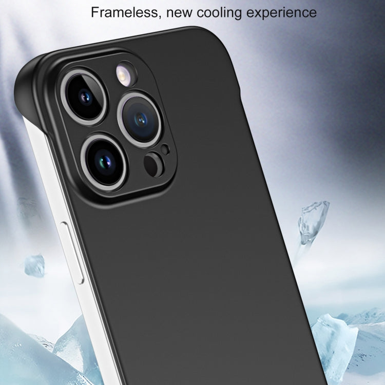 For iPhone 15 Pro Max Frameless Metallic Paint Hybrid PC Phone Case(Space Silver)