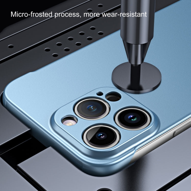 For iPhone 13 Pro Frameless Metallic Paint Hybrid PC Phone Case(Deep Purple)