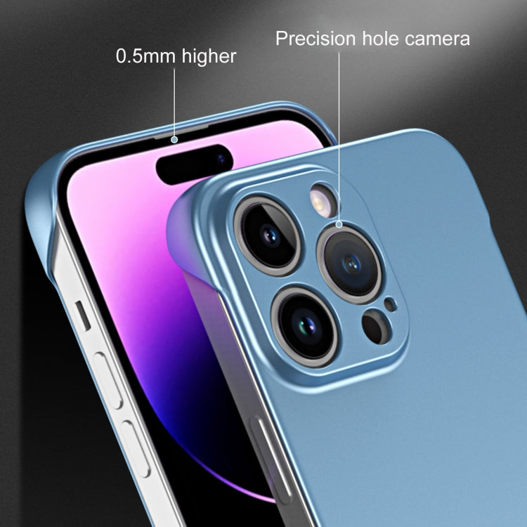 For iPhone 15 Pro Max Frameless Metallic Paint Hybrid PC Phone Case(Space Silver)