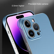 For iPhone 15 Pro Max Frameless Metallic Paint Hybrid PC Phone Case(Space Silver)