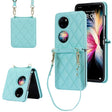 For Huawei P50 Pocket Rhombic Texture Card Bag Phone Case with Dual Lanyard(Green) - free shipping - PMC TechLife - Order now!