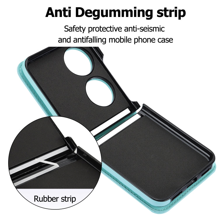 For Huawei P50 Pocket Rhombic Texture Card Bag Phone Case with Dual Lanyard(Green)