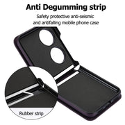 For Huawei P50 Pocket Rhombic Texture Card Bag Phone Case with Dual Lanyard(Dark Purple)