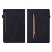 For Samsung Galaxy Tab S9 FE+ Splicing Shockproof Leather Tablet Case(Black)