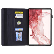 For Samsung Galaxy Tab S9 FE+ Splicing Shockproof Leather Tablet Case(Black)