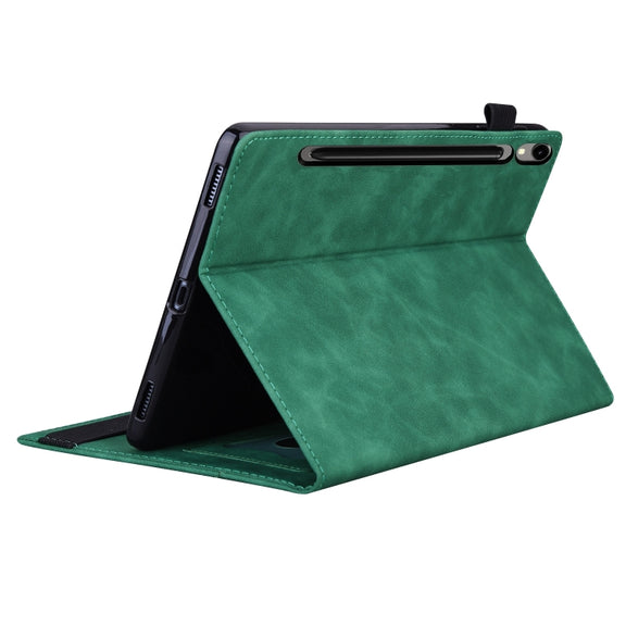 For Samsung Galaxy Tab S9 Ultra /S8 Ultra Splicing Shockproof Leather Tablet Case(Green)