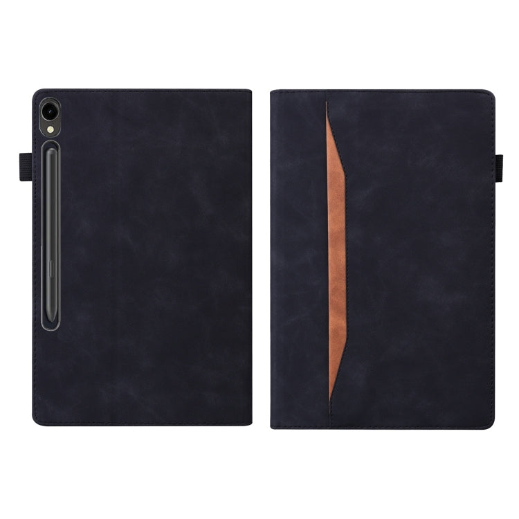 For Samsung Galaxy Tab S9 Ultra /S8 Ultra Splicing Shockproof Leather Tablet Case(Black)