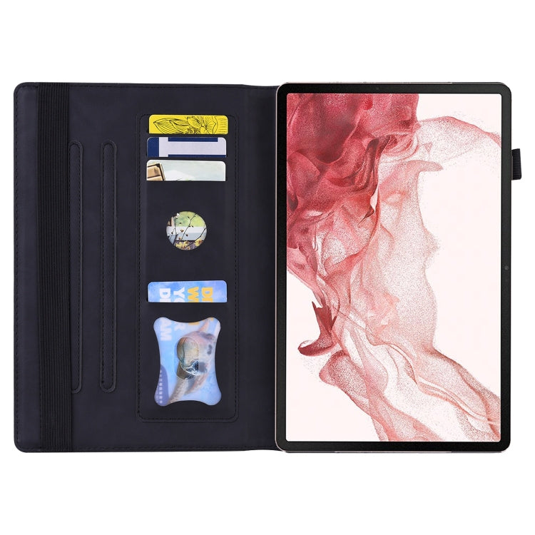 For Samsung Galaxy Tab S9 Ultra /S8 Ultra Splicing Shockproof Leather Tablet Case(Black)