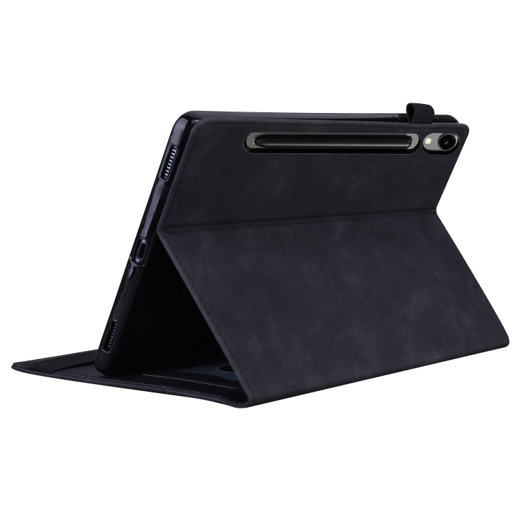 For Samsung Galaxy Tab S9 Ultra /S8 Ultra Splicing Shockproof Leather Tablet Case(Black)