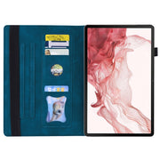 For Samsung Galaxy Tab S9 Ultra /S8 Ultra Splicing Shockproof Leather Tablet Case(Blue)