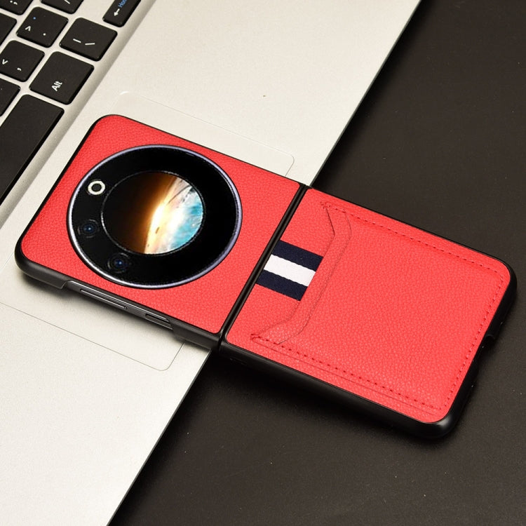 For Tecno Phantom V Flip Litchi Texture Card Slots Back Cover Phone Case(Red)
