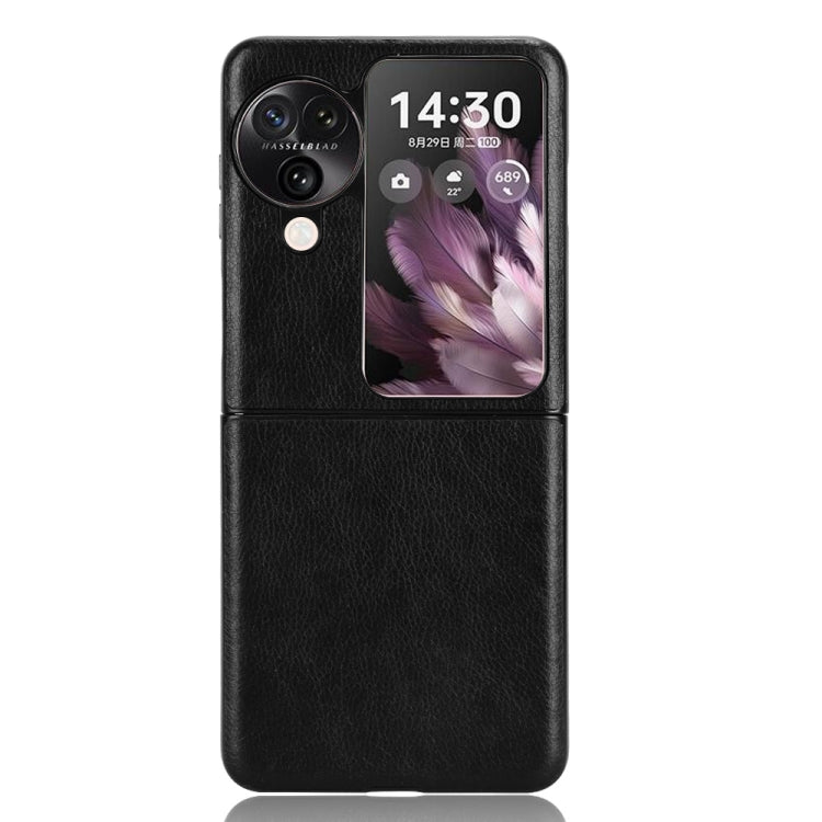 For OPPO Find N3 Flip Litchi Texture Back Cover Phone Case(Black)