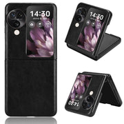 For OPPO Find N3 Flip Litchi Texture Back Cover Phone Case(Black)