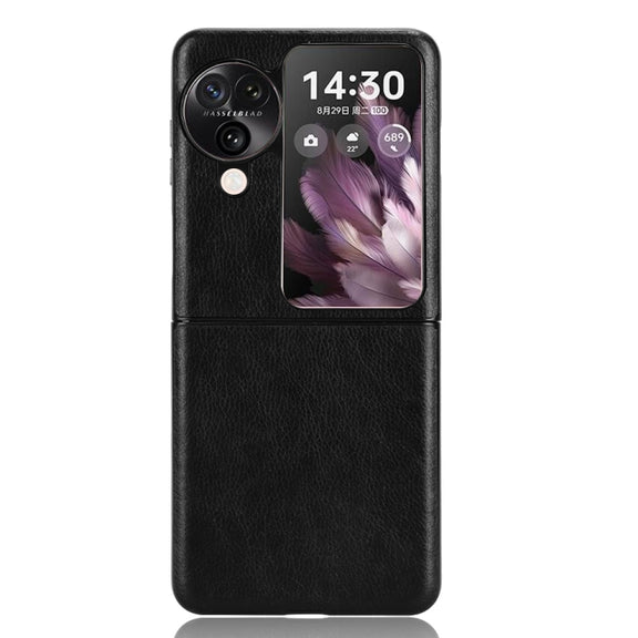 For OPPO Find N3 Flip Litchi Texture Back Cover Phone Case(Black)