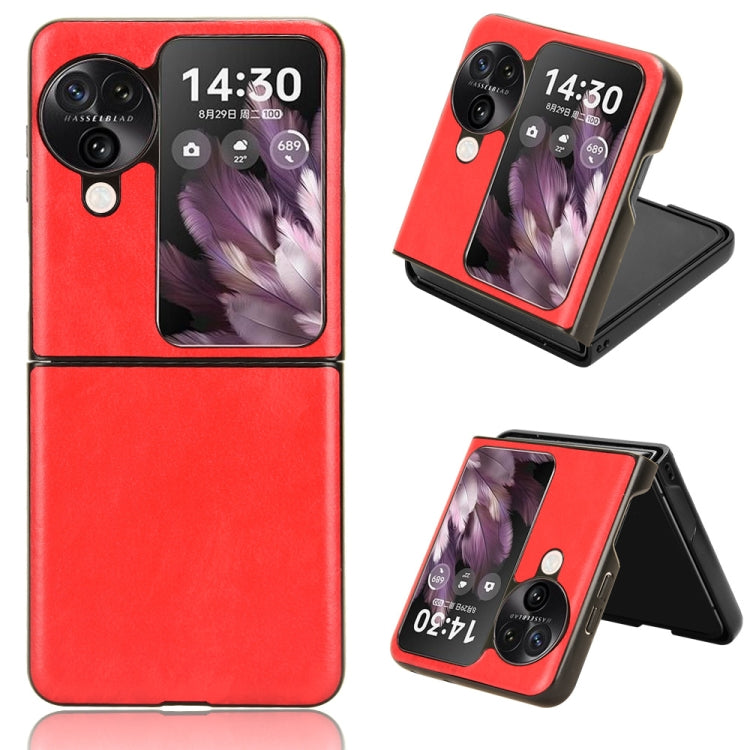 For OPPO Find N3 Flip Litchi Texture Back Cover Phone Case(Red)