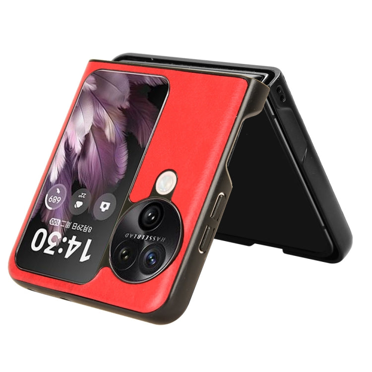 For OPPO Find N3 Flip Litchi Texture Back Cover Phone Case(Red)