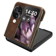 For OPPO Find N3 Flip Litchi Texture Back Cover Phone Case(Brown)