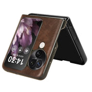 For OPPO Find N3 Flip Litchi Texture Back Cover Phone Case(Brown)