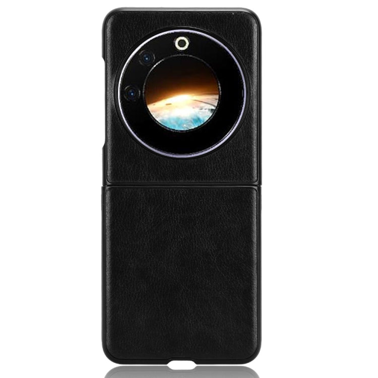 For Tecno Phantom V Flip Litchi Texture Back Cover Phone Case(Black)