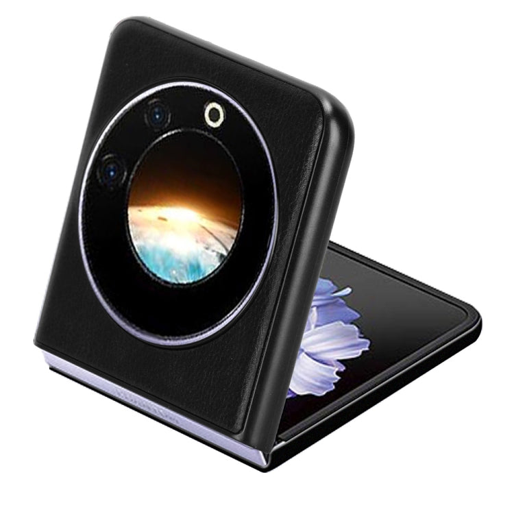 For Tecno Phantom V Flip Litchi Texture Back Cover Phone Case(Black)