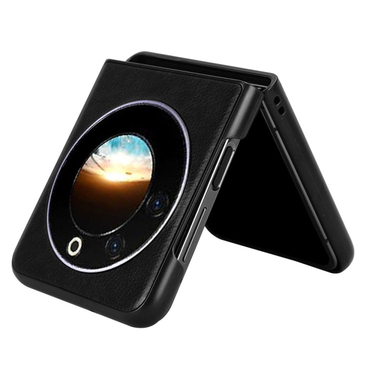 For Tecno Phantom V Flip Litchi Texture Back Cover Phone Case(Black)