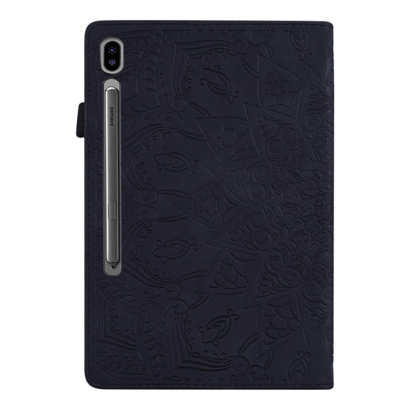 For Samsung Galaxy Tab S9 FE+ Calf Texture Embossed Leather Tablet Case(Black)