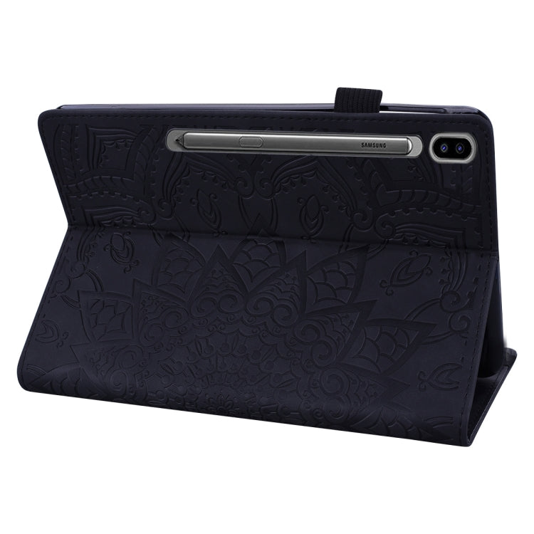 For Samsung Galaxy Tab S9 FE+ Calf Texture Embossed Leather Tablet Case(Black)