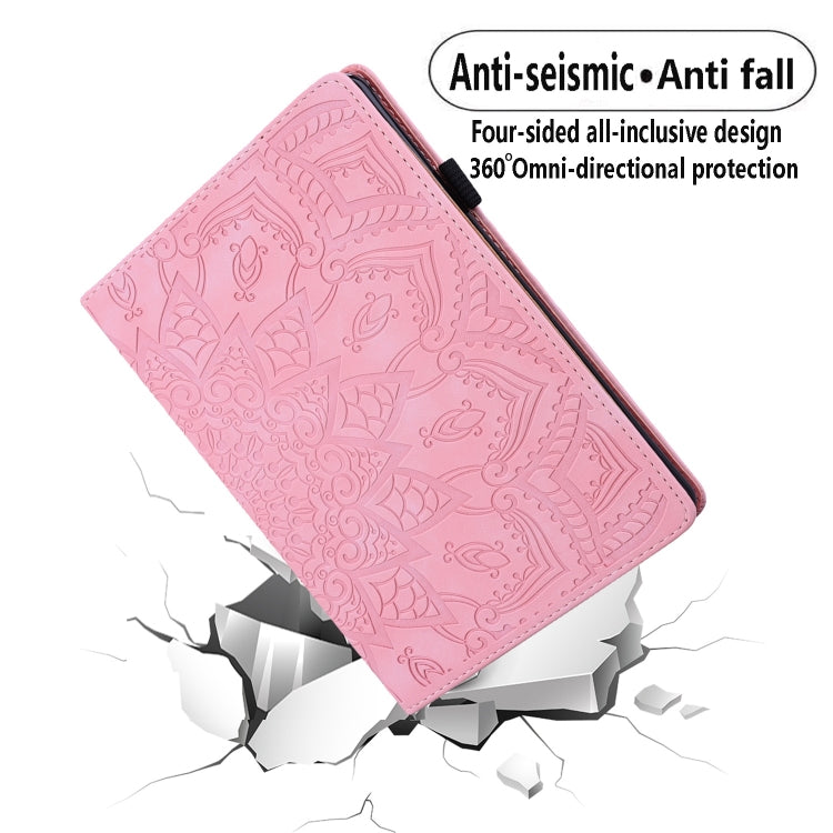For Samsung Galaxy Tab S9 FE+ Calf Texture Embossed Leather Tablet Case(Pink)