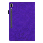 For Samsung Galaxy Tab S9 FE+ Calf Texture Embossed Leather Tablet Case(Purple)