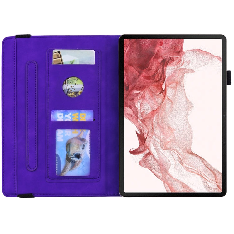 For Samsung Galaxy Tab S9 FE+ Calf Texture Embossed Leather Tablet Case(Purple)