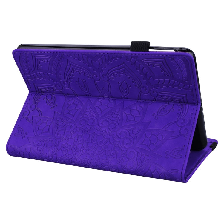 For Samsung Galaxy Tab S9 FE+ Calf Texture Embossed Leather Tablet Case(Purple)