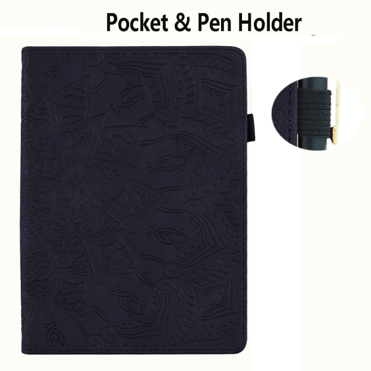 For Samsung Galaxy Tab S11 / S10 / S9 FE Calf Texture Embossed Leather Tablet Case(Black)