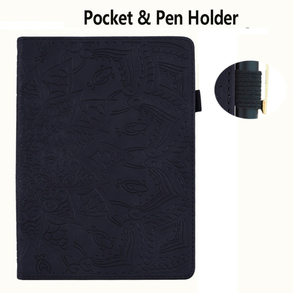 For Samsung Galaxy Tab S11 / S10 / S9 FE Calf Texture Embossed Leather Tablet Case(Black)