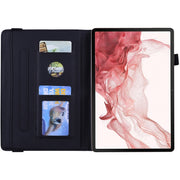 For Samsung Galaxy Tab S11 / S10 / S9 FE Calf Texture Embossed Leather Tablet Case(Black)