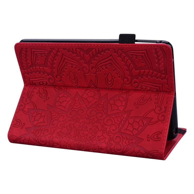 For Samsung Galaxy Tab S9 FE Calf Texture Embossed Leather Tablet Case(Red)