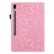 For Samsung Galaxy Tab S9 FE Calf Texture Embossed Leather Tablet Case(Pink)