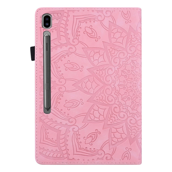 For Samsung Galaxy Tab S9 FE Calf Texture Embossed Leather Tablet Case(Pink)