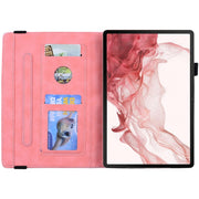 For Samsung Galaxy Tab S9 FE Calf Texture Embossed Leather Tablet Case(Pink)