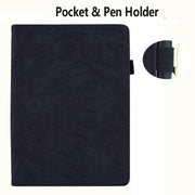For Samsung Galaxy Tab S9 Ultra Calf Texture Embossed Leather Tablet Case(Black)