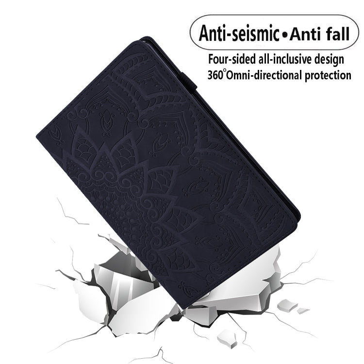 For Samsung Galaxy Tab S9 Ultra Calf Texture Embossed Leather Tablet Case(Black)