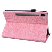 For Samsung Galaxy Tab S9 Ultra Calf Texture Embossed Leather Tablet Case(Pink)