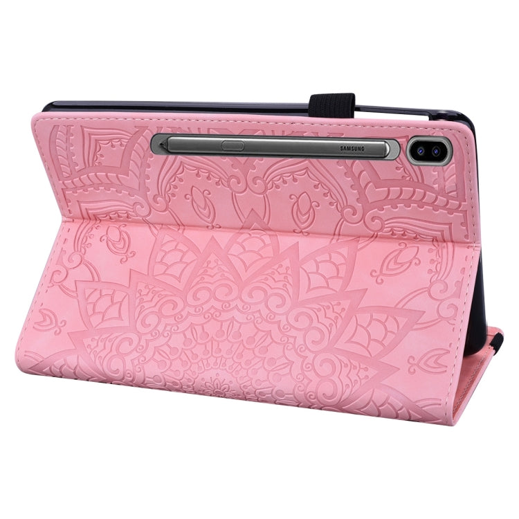 For Samsung Galaxy Tab S9 Ultra Calf Texture Embossed Leather Tablet Case(Pink)