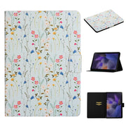 For Samsung Galaxy Tab A9+ Flower Pattern Horizontal Flip PU Tablet Case with Sleep / Wake-up Function(Small Floral)