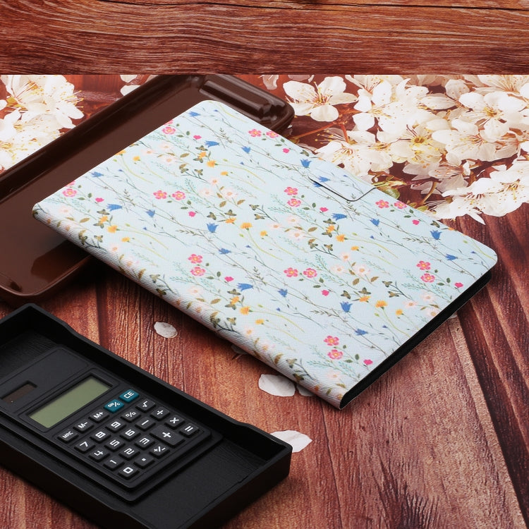 For Samsung Galaxy Tab A9+ Flower Pattern Horizontal Flip PU Tablet Case with Sleep / Wake-up Function(Small Floral)