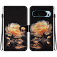 For Google Pixel 9 Pro Crystal Texture Colored Drawing Leather Phone Case(Gold Peony) - Google Cases by PMC TechLife | Online Shopping South Africa | PMC TechLife | Buy Now Pay Later Mobicred